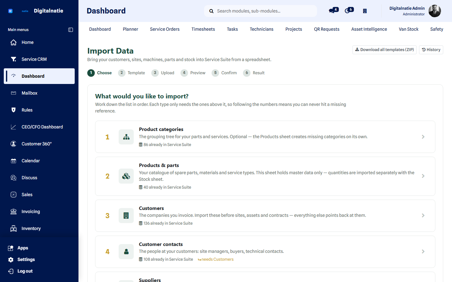 Import data