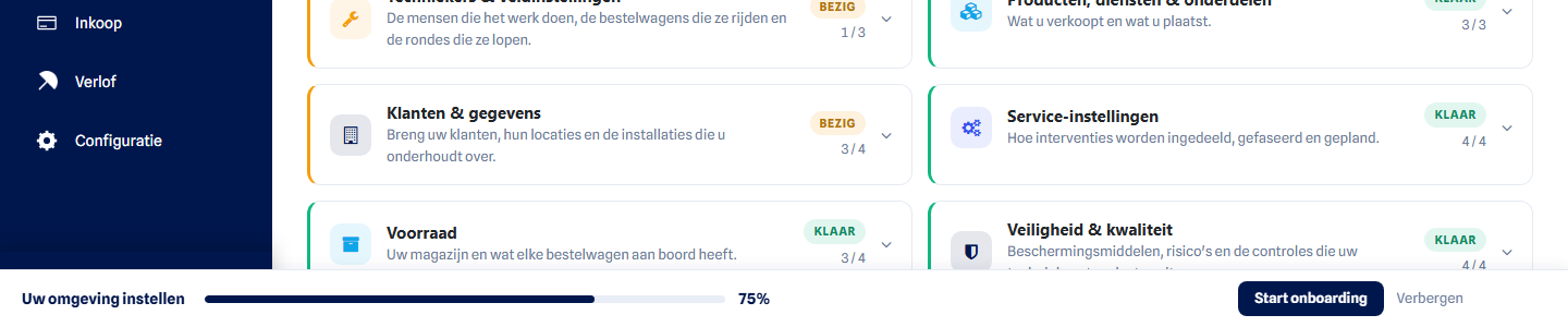 De voortgangsbalk onderaan het scherm