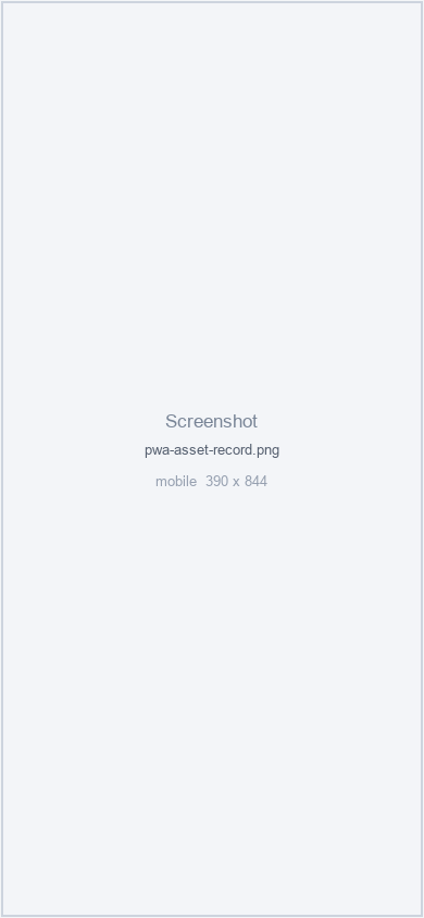 The asset record in the app