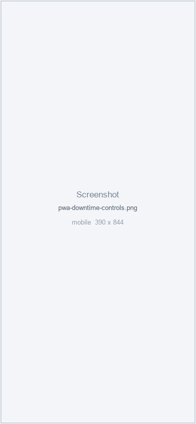 The buttons to start and stop downtime