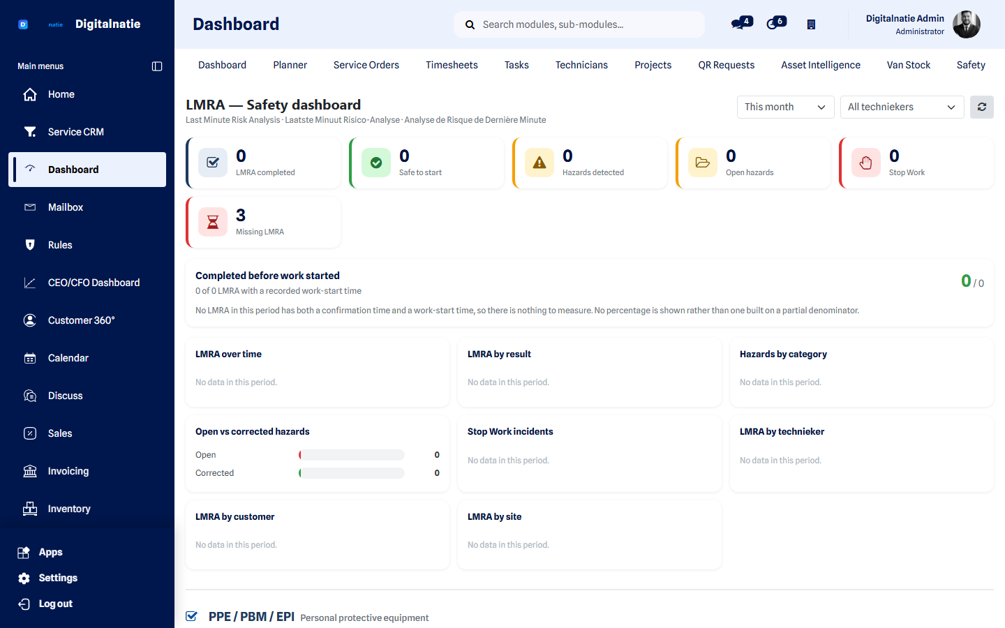 LMRA dashboard