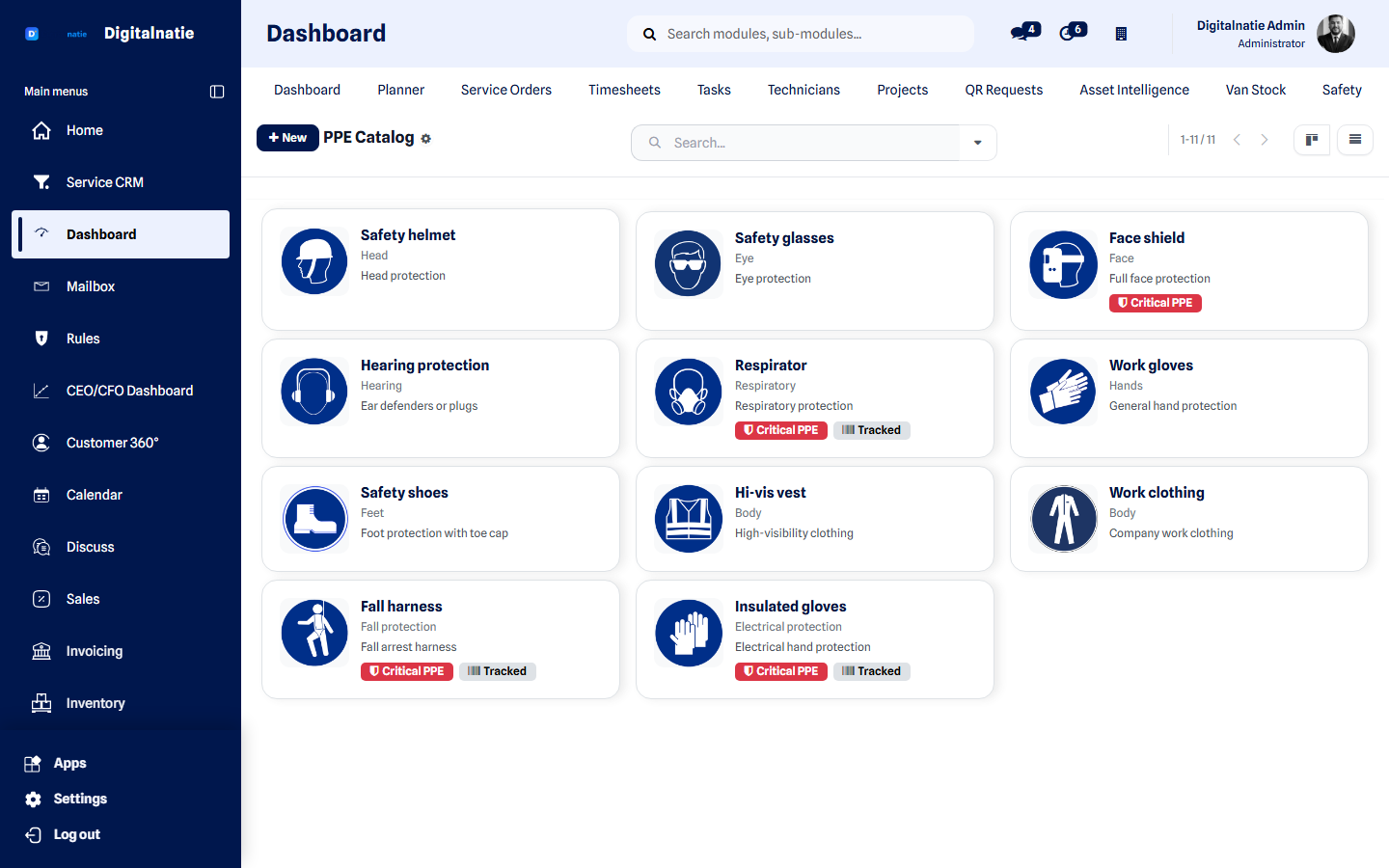 PBM-catalogus in Service Suite